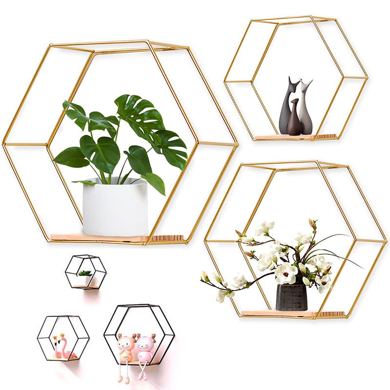 Sustainable Living Eco Friendly - 3 Buah/Set Rak Dinding Besi Bentuk